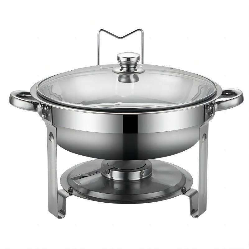 Stainless Steel Round Chafing Dish with Hangable Heat Preservation Container