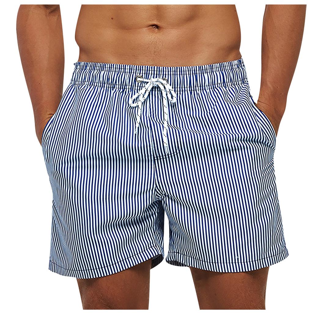 Herreshorts Casual Classic Fit Sommerstrandshorts med snøring med elastisk midje og lommer