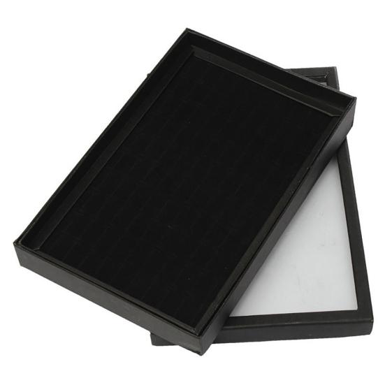 

100 Slots Ring Jewelry Display Tray Show Case Organizer Box Storage Holder чорний