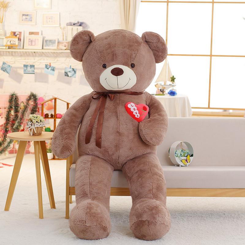1PC 75/90/110cm Large Teddy Bear Plush Toy Lovely Huge Stuffed Soft Bear Wear Bowknot Bear Kids Toy Birthday Gift For Girlfriend