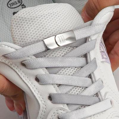 1 paio di lacci elastici piatti arcobaleno larghi 8 mm, lacci per scarpe da ginnastica con chiusura magnetica, lacci per scarpe senza nodi, elastici per scarpe per adulti e bambini