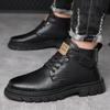 Men's Leather Boots New Fashion 2024 Autumn Winter  Trend British Style Mature Short Boots Walking Workwear Shoes Luxury