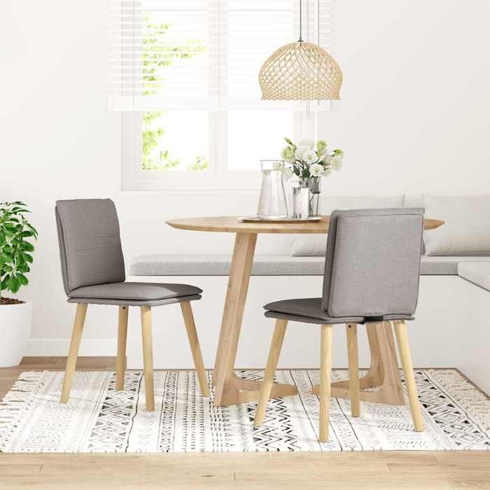 VidaXL Chaises à manger lot de 2 taupe tissu, chaise, chaise de salon, chaise d'accent, chaise de cuisine, siège de salle à 4101261