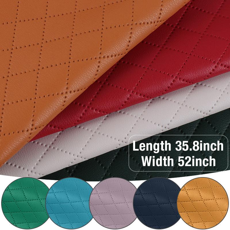 1/2 Yards Rhombus Plaid PU Lederstoff 1mm weiches elastisches Leder für DIY Sofa Schuhtaschen Auto Interieur Tischmatte Home Polster