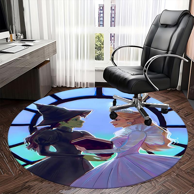 Witch and Princess,Fantasy Dress Up Set Chair Mat Round Rug Office Carpet, Non Slip, Suitable for Living Rooms, Bedrooms,Decor1205899a