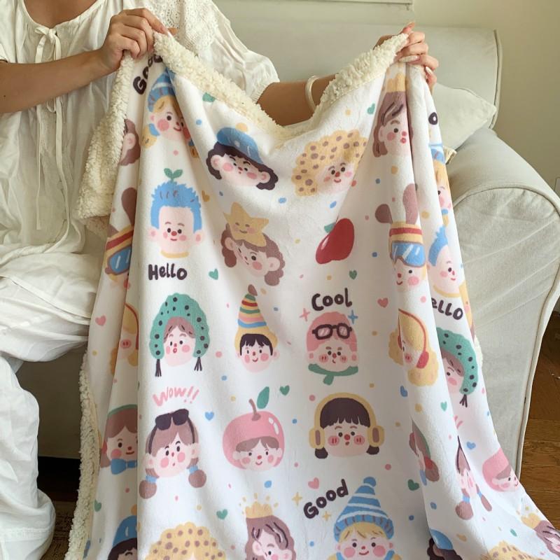Winter Thick Milk Fleece Blanket Office Nap Sofa Bed Kids Students
