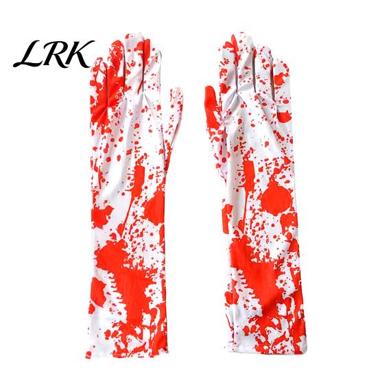 Festive Atmosphere Decorations Halloween Horror Gloves, Creepy Red Hand Cosplay Prop for Party, Party Spooky Costume Accessory Haunted House, Trick or