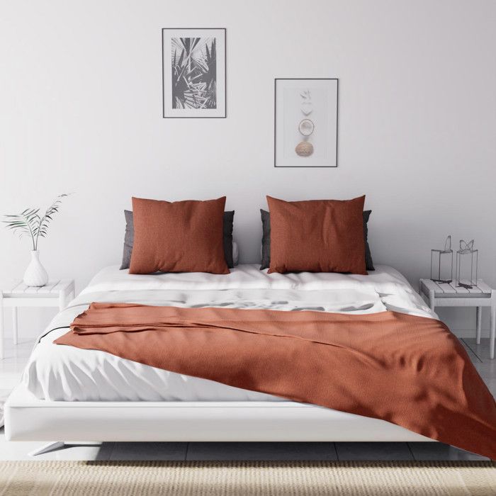 Plaid 140X200 cm ADELE brique, par Soleil d'ocre
