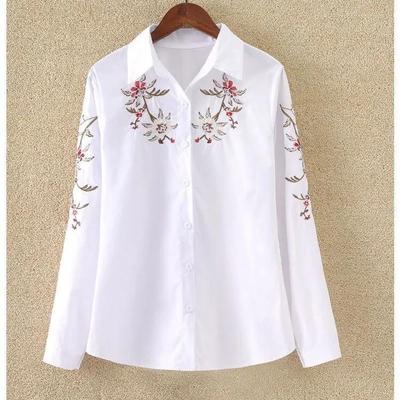 Women's Spring and Fall Loose Comfortable Casual Elegant Shirt Long-sleeved Lapel Commuter Blouse