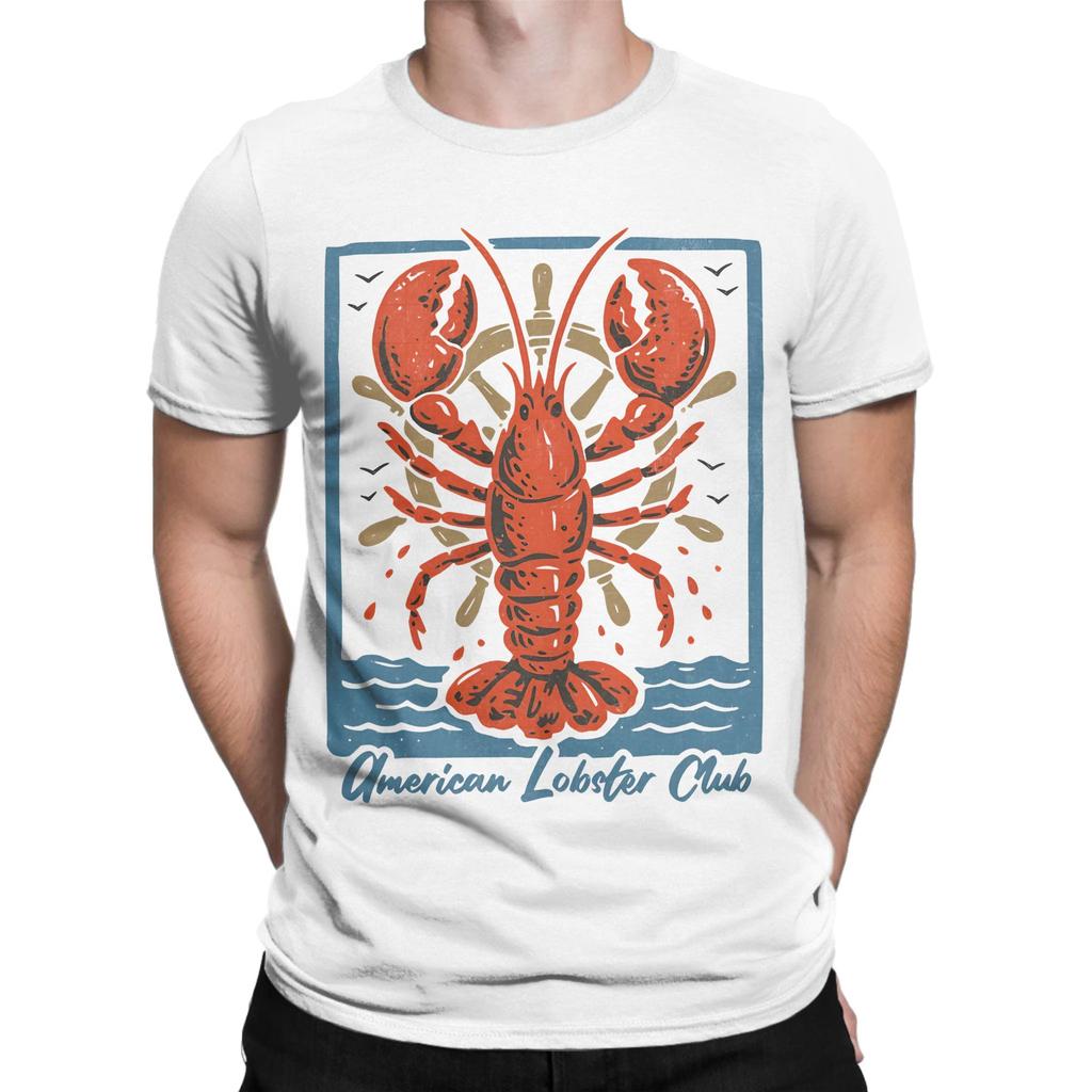 Unisex Unisexs Tshirt Lobster Lovers Club Funny Cotton Tee Shirt Short Sleeve T Shirts Crew Neck Clothes Big Size