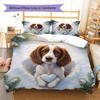 Cute animalsinthesnow Pattern Bedding Quilt Set Quilt Cover Pillowcase Home Decoration Birthday Gift (1 * duvet cover + 2 * pillowcase, without core)