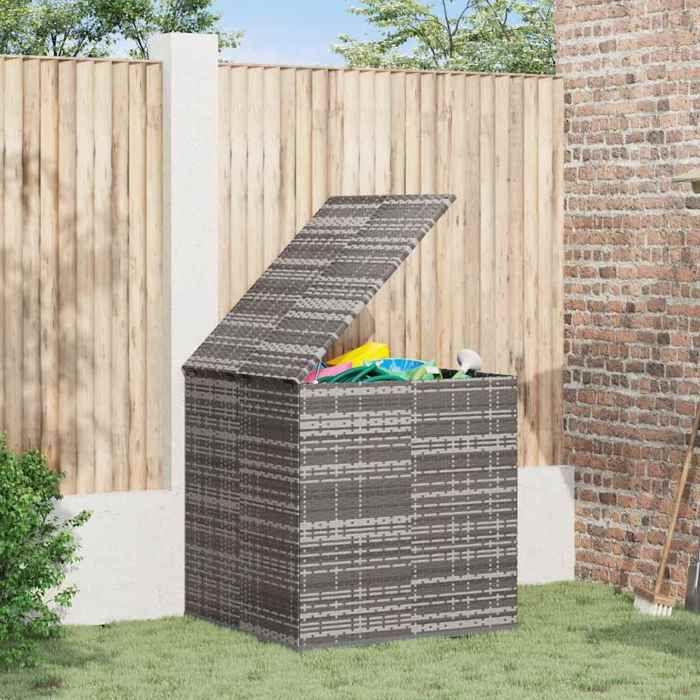 VidaXL Boîte à coussins de jardin Résine tressée 100x97,5x104 cm Gris