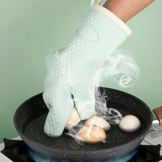 Silicone Oven Mitts Heat Resistant Anti-scald Gloves Non-slip Grip Microwave Safe Mitts
