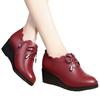 Mom shoes soft sole women's spring and autumn single shoes women's shoes 2025 new middle-aged and elderly middle-heeled wedge heel soft leather shoes
