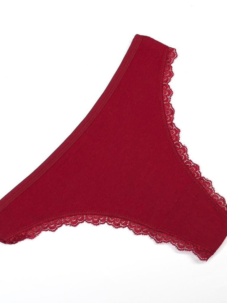 Cotton Thong with Lace Trim ISSA Plus