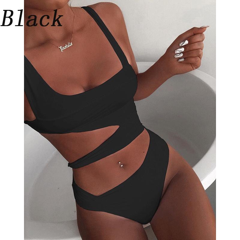 

Сексуальный слитный купальник однотонный купальник бикини для женщин купальник купальный костюм пляжная одежда женский купальный костюм XL чёрный