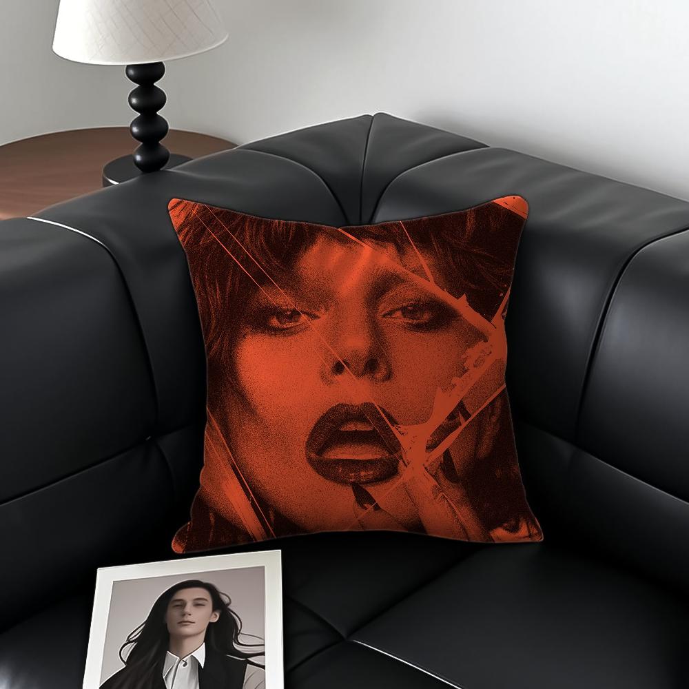 Singer L-Lady Gaga Mayhem Pillow Case Anti-Dustmite Pillowcase Invisible Zipper Silky Short Plush Sofa Cushion Cover