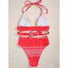 Women's Bandana Paisley Print High Waist Bikini Set, Halter Two Piece Swimsuit