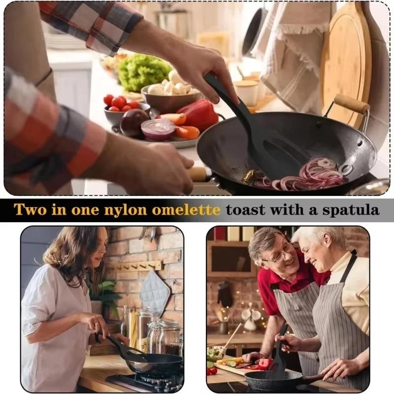 Shovel Clip Silicone Grip Flip Tongs Egg Steak Spatula Tongs Clamp Pancake Fried Turners Cooking Tool Kitchen Accessories