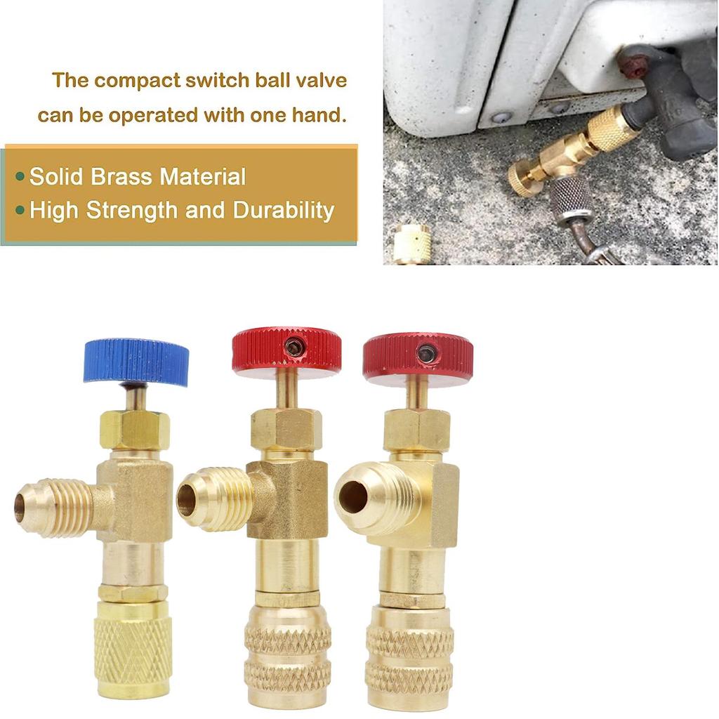 Flüssigkeitssicherheit R410A R22 Klimaanlagen-Kältemittel 1/4"5/16" Sicherheitsadapter Kältemittelbefüllung