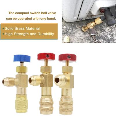 Adaptateur de sécurité pour fluide frigorigène de climatisation R410A R22 1/4" 5/16"