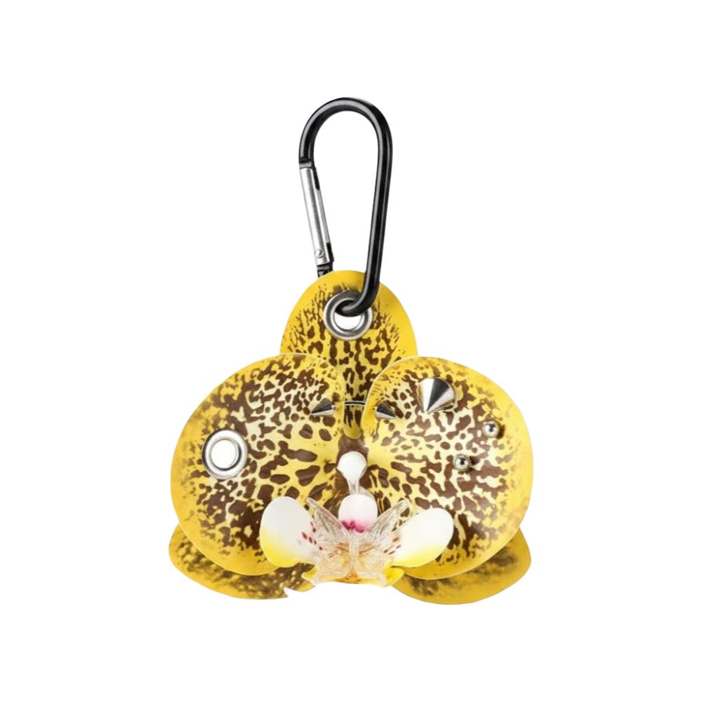 Simulation Flower Butterfly Orchid Keychain Colorful Exquisite Fashion Simulation Flower Keyring Orchid Lily Keychain Girl Gifts жёлтый
