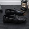 Herren Mokassins Loafer Fahrschuhe Komfort Leder Flats Lässige Slipper Übergröße Farbe Blau Erbsenschuhe Übergröße