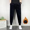 Men's Autumn Winter Thermal Comfortable Corduroy Pants Youth Elastic Waist Straight Leg Pants