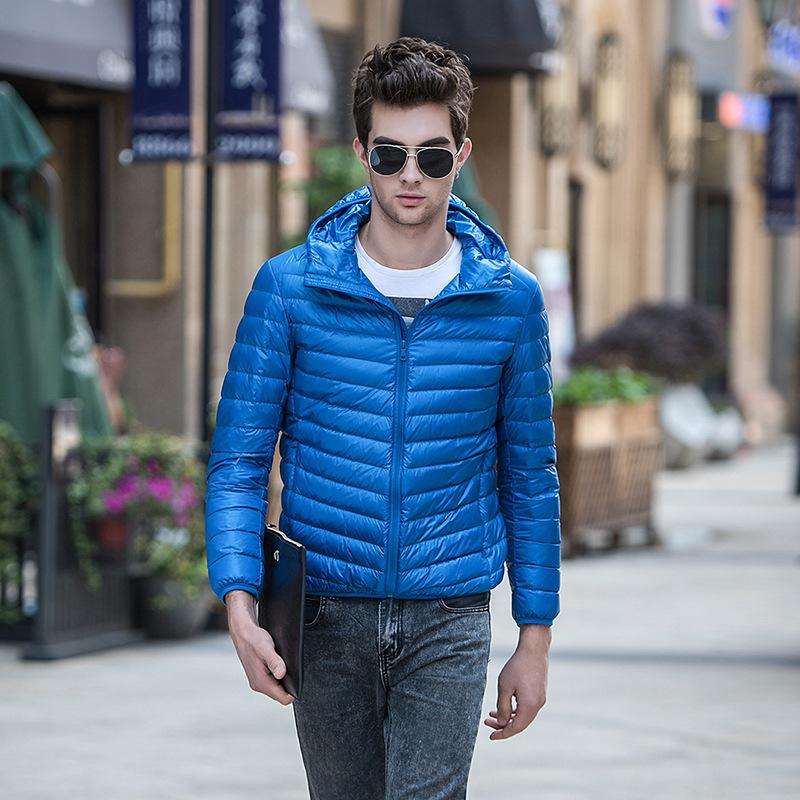 Neue koreanische Version der Daunenjacke, leichte Herren-Kapuzenjacke, groß und kurz