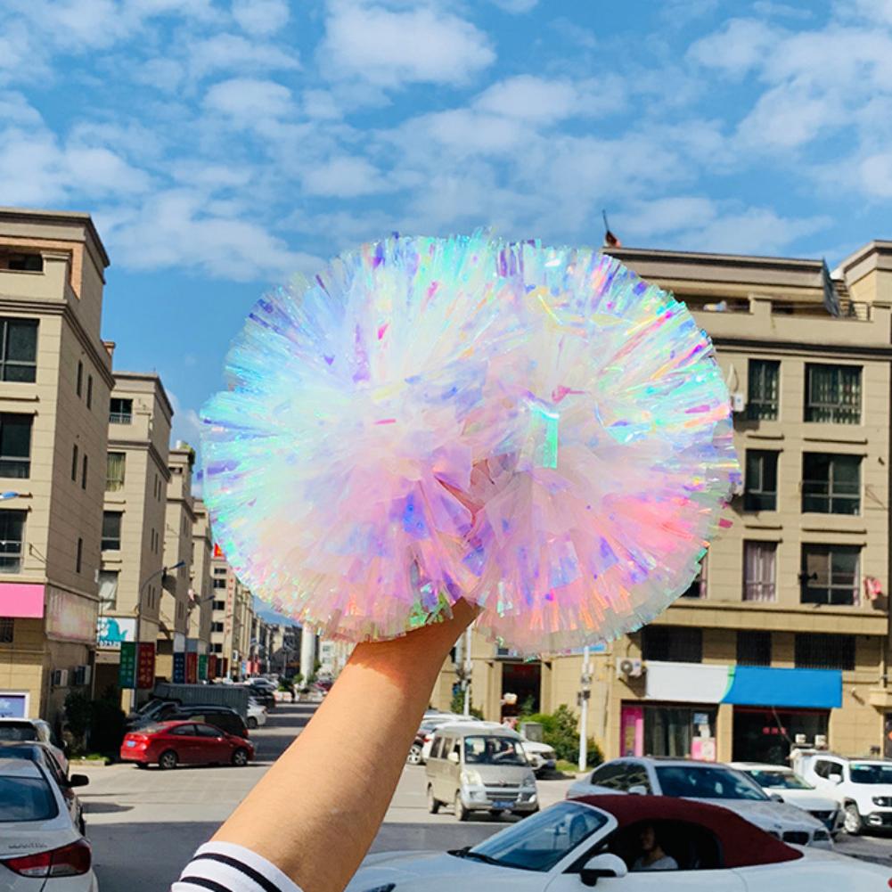 1pcs Rainbow Colorful Flower Ball Cheerleader Flower Ball Handle Rainbow Orange Single Suit