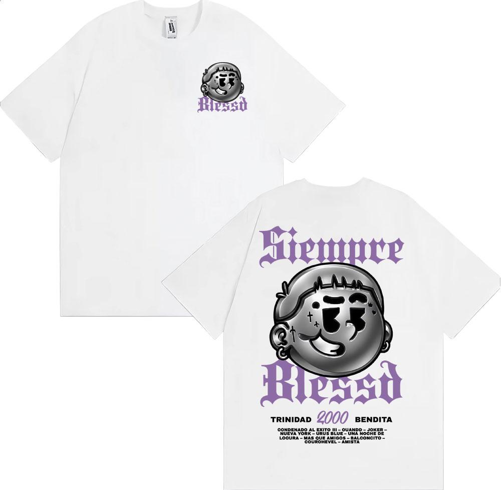 Rapper Blessd Sisabe Album Merch T Shirts Men Harajuku Hip Hop Vintage Tshirt Casual ONeck 100 Cotton Oversized T Shirt