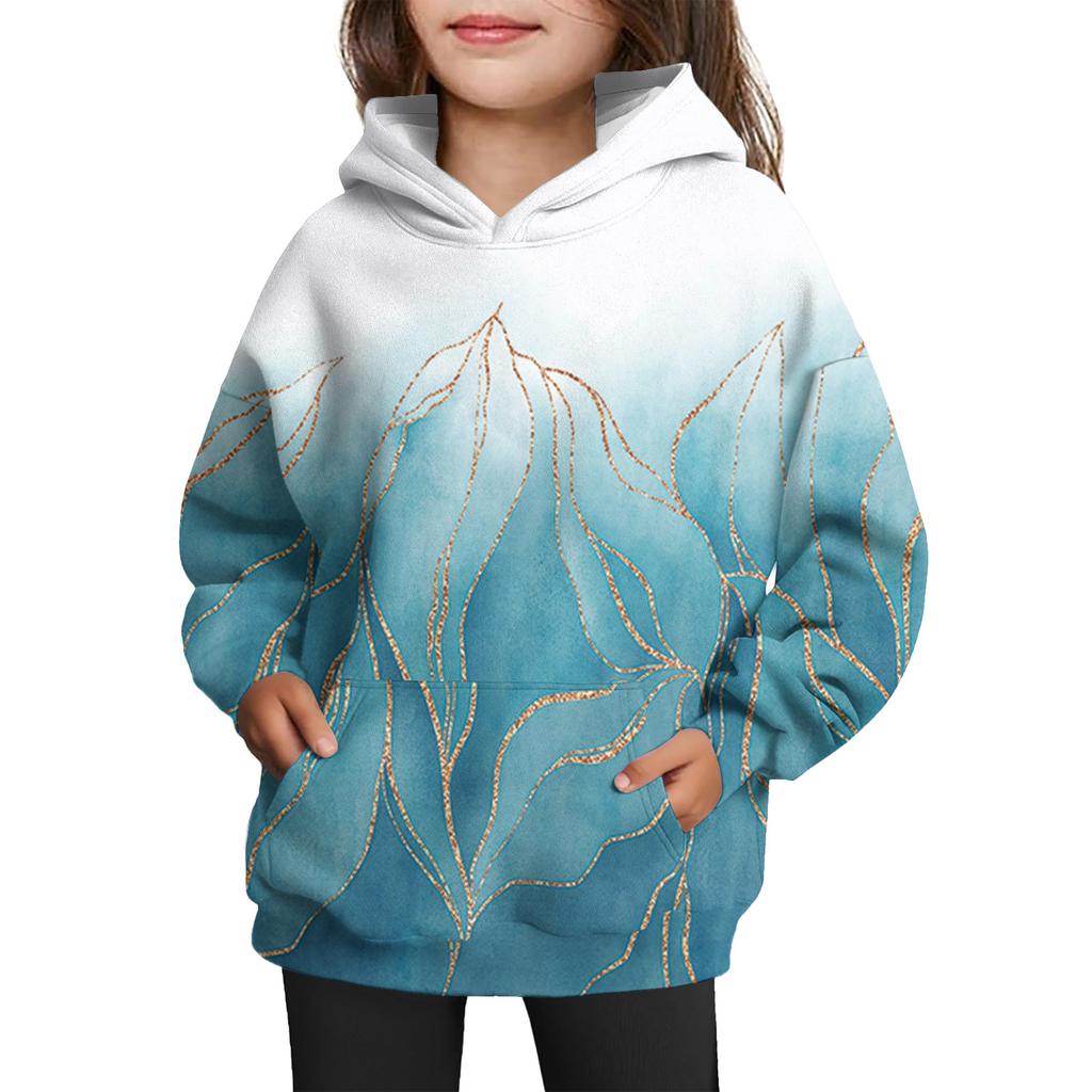 Girls' Hooded Tie-Dye Sweatshirt - Pullover Print Top