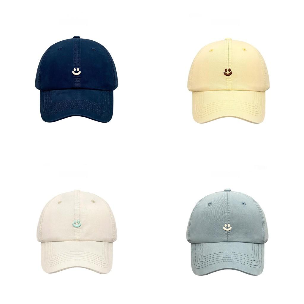Cotton Baseball Cap With Embroidered Face Smile For Women And Men