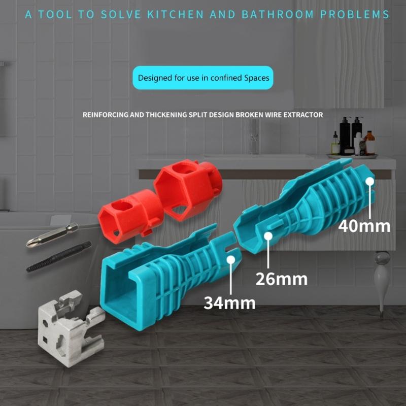 24 In 1 Faucet and Sink Installer Wrench Multipurpose Basin Wrench Plumbing Tool for Bathroorm Kitchen Flume Wrench
