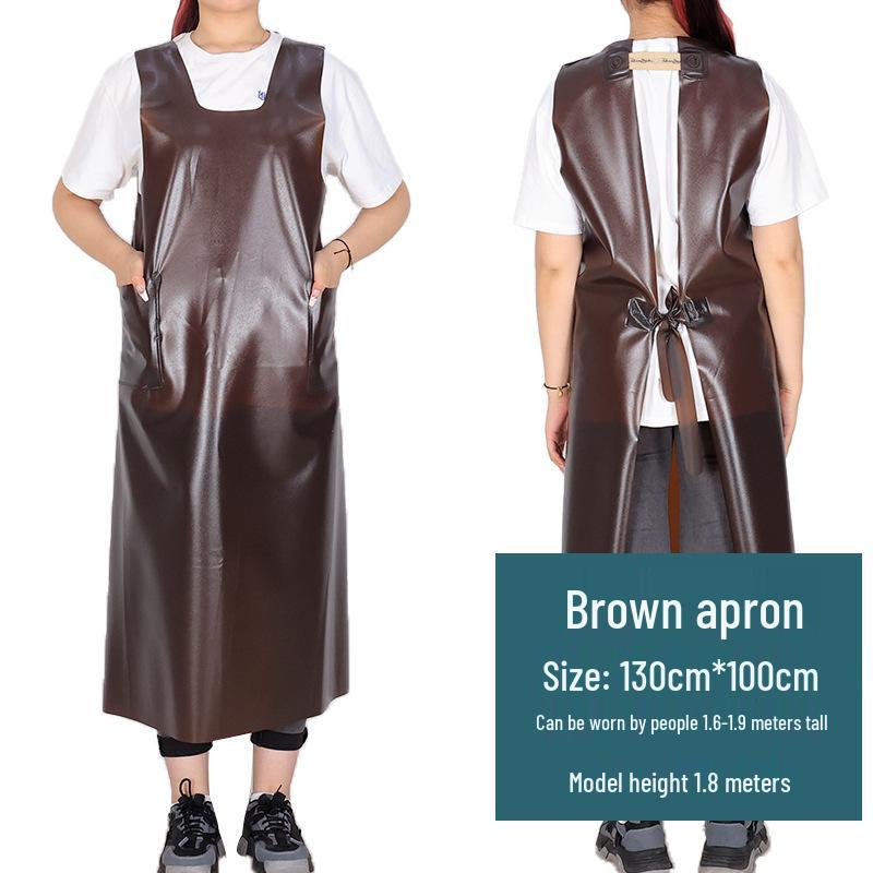 Extended Waterproof & Oil-Resistant Work Apron for Aquatic Product Slaughter