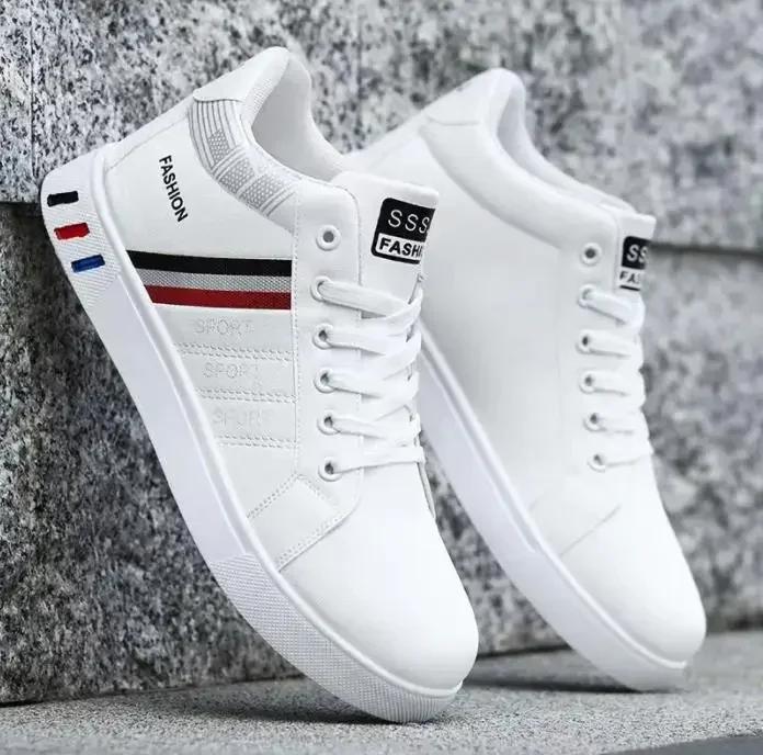 

Нові чоловічі кросівки Біле повсякденне взуття Чоловіче оригінальне легке розкішне взуття для чоловіків Дихаюча платформа Туфлі на підошві chaussure hommes 44