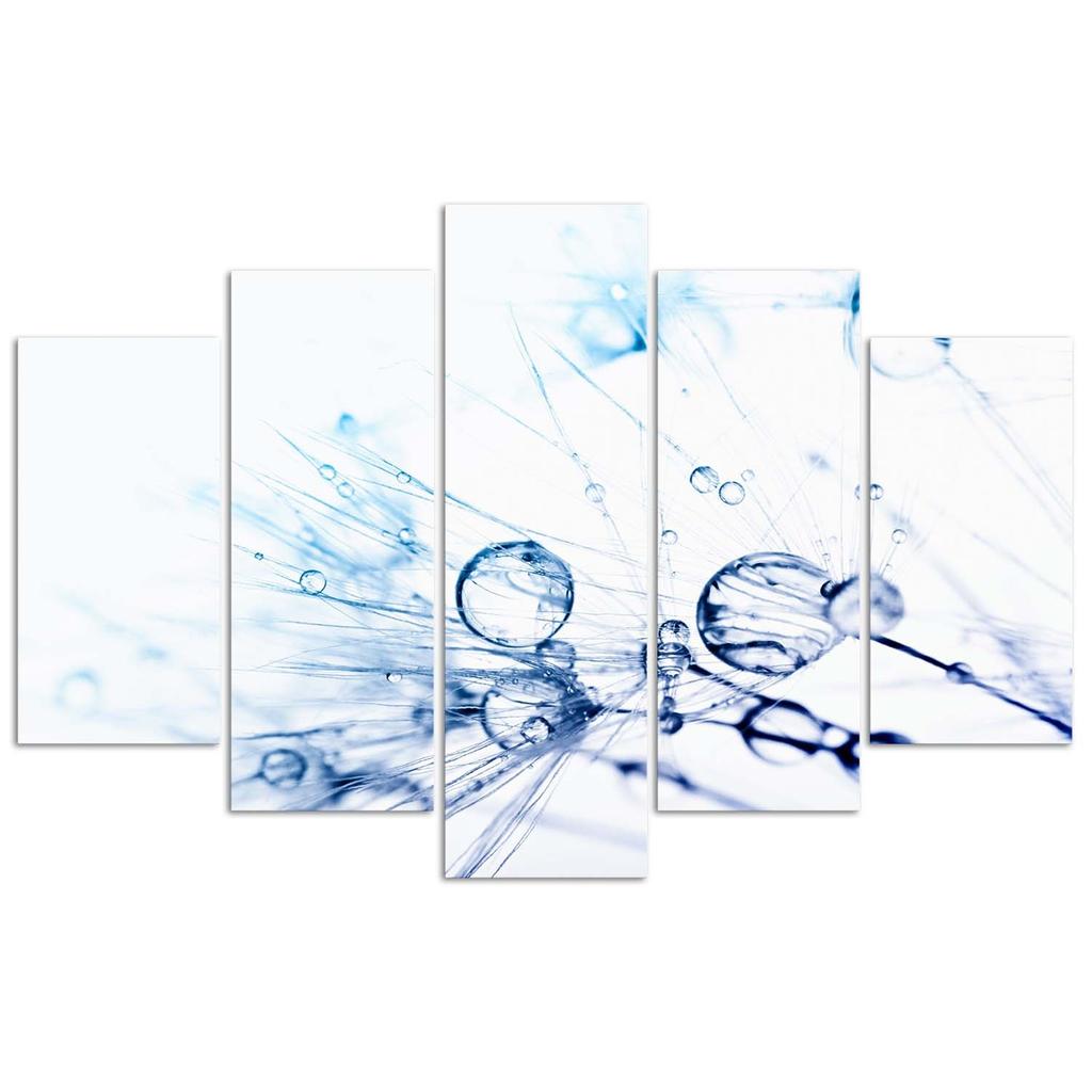 Five Piece Picture Canvas Print Blower Drops Turquoise
