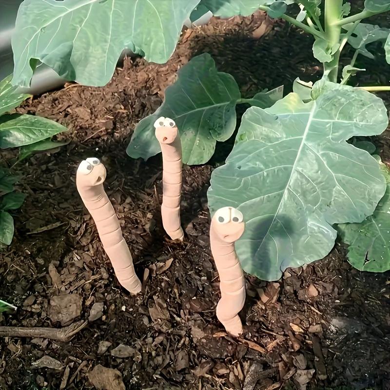 1pc Thirsty Worm Plant Decoration Resin Garden Courtyard Accessories with "Drink Me" Logo Indoor Outdoor Plant Garden Decoration