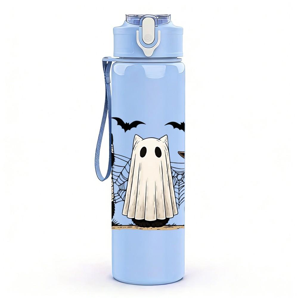1PC Three Ghost Wizard 750ml Color Plastic Sports Water Bottle Leakproof Flip Straw Lid Suitable for Sports Office Home Use