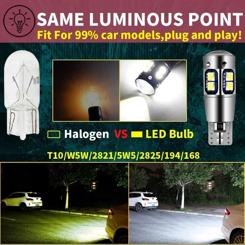 T10 LED Bulb White Super Bright W5W 194 168 No Error CANBUS Car Interior Light Parking Marker Lamp 12V Auto 2Pcs