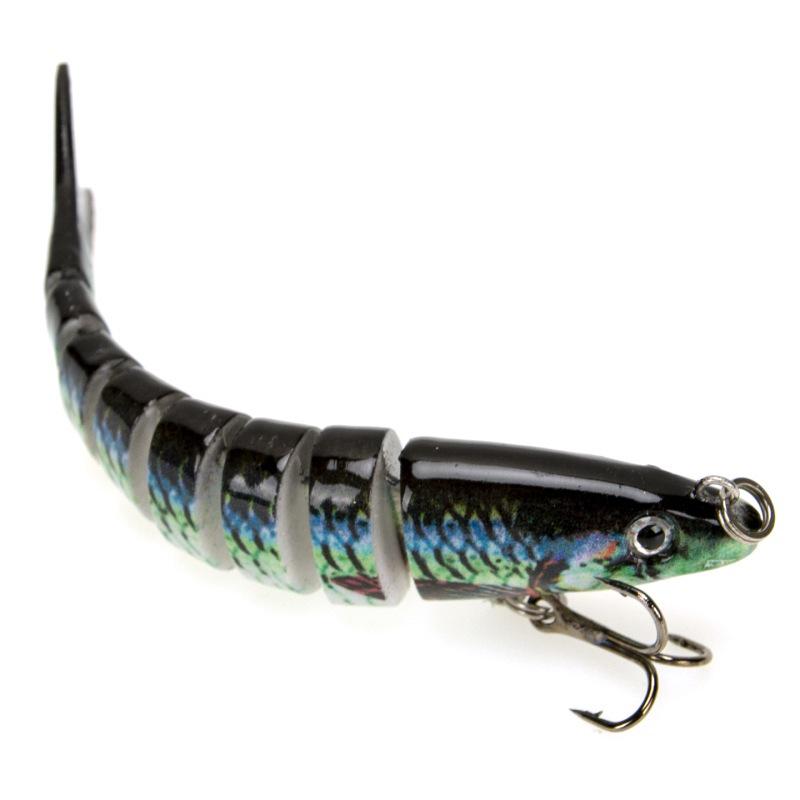 Multi-color 9cm/7g Bionic Multi-jointed Fish Lure with Rattling Beads for Sea Fishing.