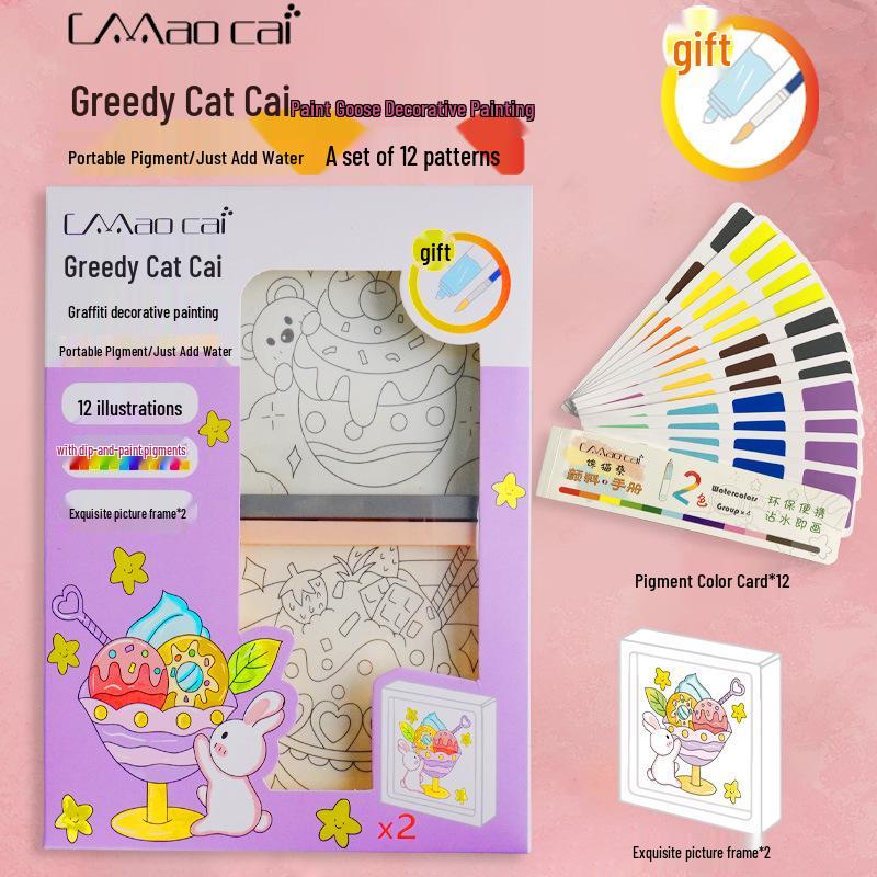 Retractable Watercolor Doodle & Coloring Roll: All-in-One Student Painting Set with Pigments & Cards