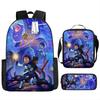 Luxury Novelty Peculiar Cool Owl Magic Club 3D Print 3pcs/Set Pupil School Bags Laptop Daypack Backpack Lunch Bag Pencil Case