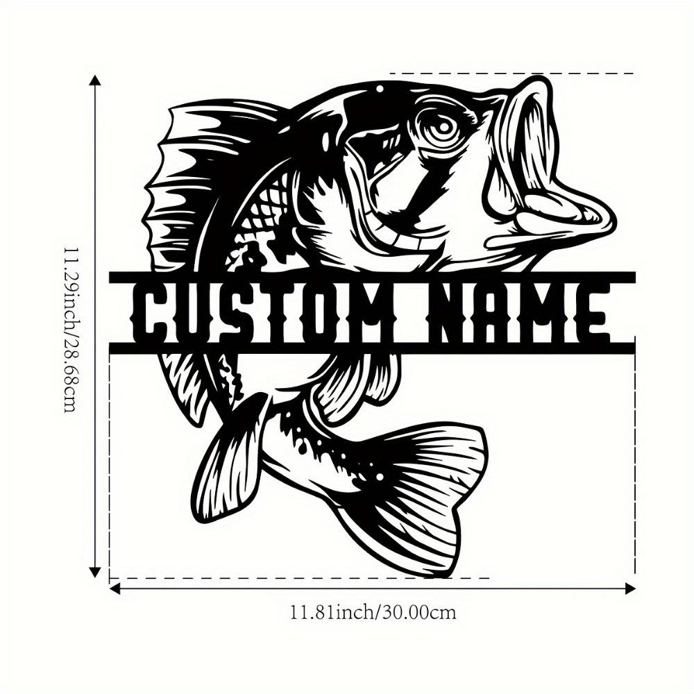1pc Custom Metal Fish Wall Art, Personalized Fish Emblem for Home Office Lounge Decor, Rustic Name Sign for Veranda Terrace, Gift