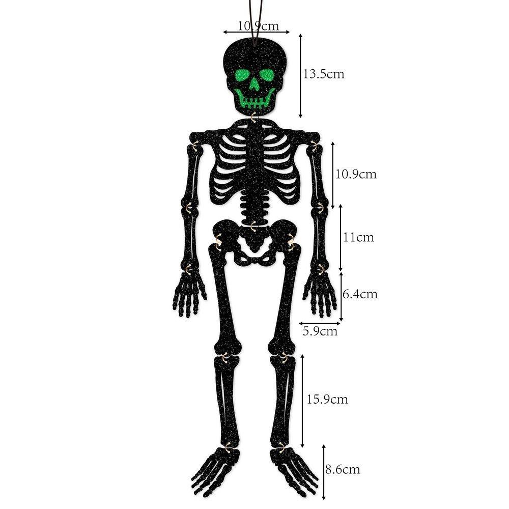 Felt Decoration Halloween Skeleton Figures Flashing Skull Ghost Pendants Haunted House Decor Spider Witch Bat Pendants