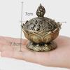 Chinese Alloy Buddha Incense Burner Lotus Flower Incense Holder Censer for Buddhist Home Office Decoration Indoor Ornaments Gift
