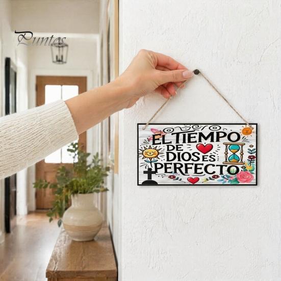 Inspirierendes Gebetskunst Spanisches Religiöses Wandbehang-Ornament mit Rosenkreuz-Blume, Neue Wohnung Einweihungsgeschenke Holz-Dekor-Anhänger