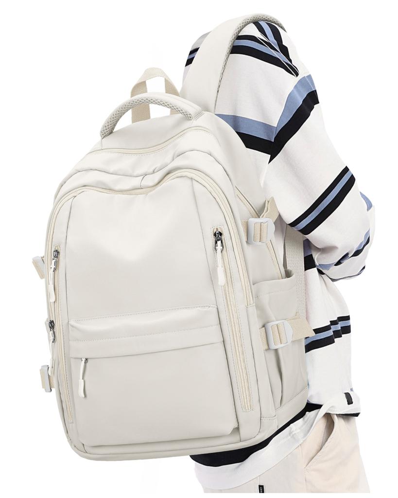 Simple School Backpack for Girls Boys Black College Student Bookbag Laptop Bag for High School
