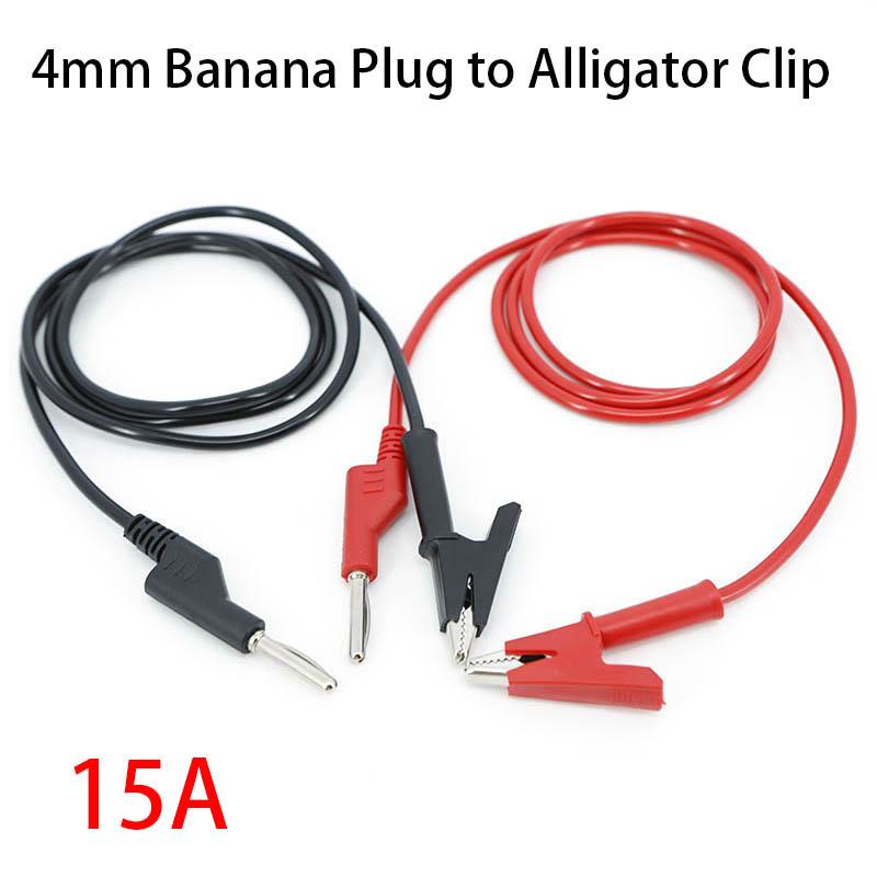4mm Dual Head Banana Plug To Crocodile Alligator Clips To Alligator Clips Electrical Test Lead Cable Connector Multimeter