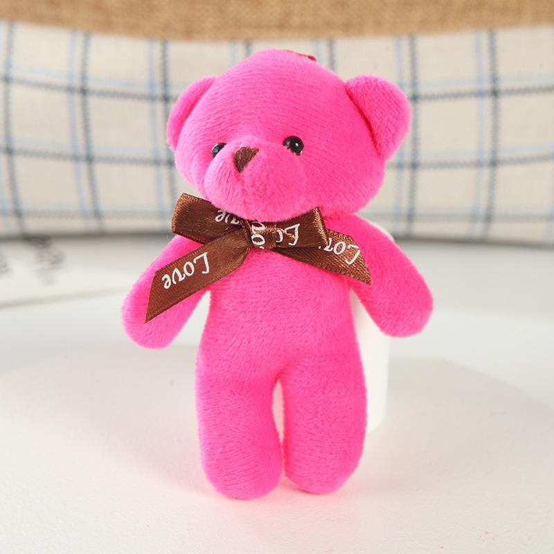 One-piece Teddy Bear Pendant Keychain with Bow Tie - Plush Toy Doll.